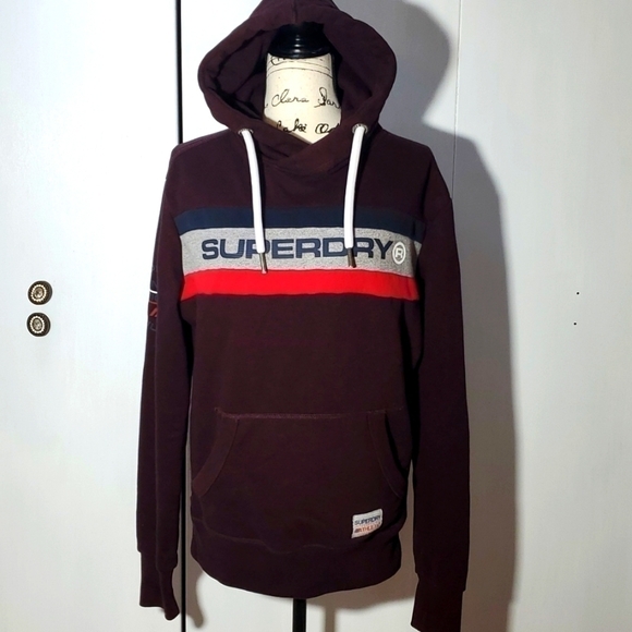 Superdry Other - SuperDry- Mens Burgundy Trophy Hood Logo Hoodie Sz.Small